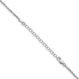 Sterling Silver Rhodium-plated 1.5mm Diamond-Cut Spiga Chain w/2in ext.