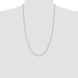 Sterling Silver Rhodium-plated 1.65mm Diamond-cut Long Link Cable Chain - QP-BD994E4A-5583