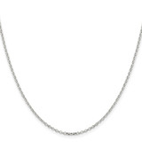 Sterling Silver Rhodium-plated 1.75mm Diamond-cut Cable Chain w/2in ext.
