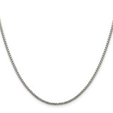 Sterling Silver Rhodium-plated 1.75mm Diamond-cut Round Box Chain - QV-4045E7C3-3518