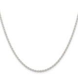 Sterling Silver Rhodium-plated 1.8mm Solid Rope Chain - QD-A58CE50E-9754