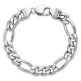 Sterling Silver Rhodium-plated 10.2mm Figaro Chain - QF-93F32CA2-7472