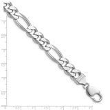 Sterling Silver Rhodium-plated 10.2mm Figaro Chain - QF-F5D2B62F-6332