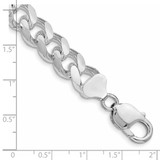 Sterling Silver Rhodium-plated 10.5mm Domed w/ Side D/C Curb Chain - QR-D124458E-8358