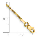 14K 5.5 inch 1.5mm Diamond-cut Rope with Lobster Clasp Chain