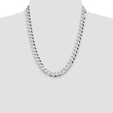 Sterling Silver Rhodium-plated 10.6mm Beveled Curb Chain - QF-5B73C207-3991