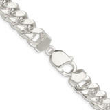 Sterling Silver Rhodium-plated 10.7mm Polished Domed Curb Chain - QD-370D0454-9507