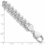 Sterling Silver Rhodium-plated 10.7mm Polished Domed Curb Chain - QD-CF305AA3-1480