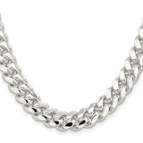 Sterling Silver Rhodium-plated 10.7mm Polished Domed Curb Chain - QD-DAF737CD-8508
