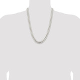Sterling Silver Rhodium-plated 10.7mm Polished Domed Curb Chain - QD-DAF737CD-8508