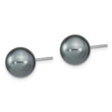 Sterling Silver Rhodium-plated 10-11mm White and Grey 10-11mm Round Imitation Shell Pearl and Ball Stet of 3 Post Earrings