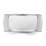 Sterling Silver Rhodium-plated 10mm Comfort Fit Milgrain Size 9 Band
