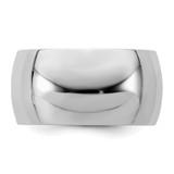 Sterling Silver Rhodium-plated 10mm Half-Round Size 13 Band