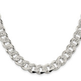 Sterling Silver Rhodium-plated 11.0mm Pav‚ Curb Chain - QC-313A05BB-3591