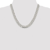 Sterling Silver Rhodium-plated 11.0mm Pav‚ Curb Chain - QC-3C8D9041-1535