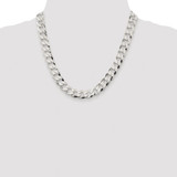 Sterling Silver Rhodium-plated 11.75mm Flat Curb Chain - QL-061E80A4-7279