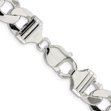 Sterling Silver Rhodium-plated 11.75mm Flat Curb Chain - QL-93406103-7495
