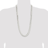Sterling Silver Rhodium-plated 11.9mm Concave Beveled Curb Chain - QC-D5B8DBCA-5760