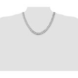 Sterling Silver Rhodium-plated 11mm Curb Chain - QC-588F25DB-2932