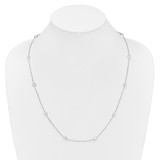 Sterling Silver Rhodium-plated 11-Station CZ Polished Necklace