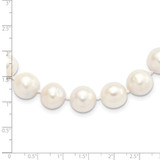 Sterling Silver Rhodium-plated 12-13mm White Near-Round Freshwater Cultured Pearl 20 inch Necklace