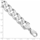 Sterling Silver Rhodium-plated 14.5mm Curb Chain - QC-371A55C1-3807