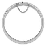 Sterling Silver Rhodium-plated 15mm Fancy Hinged Bangle Bracelet