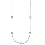 Sterling Silver Rhodium-plated 16-Station CZ Polished Necklace