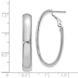 14k 5.75mm White Gold Oval Omega Back Hoop Earrings - PR-AFA92996-5584