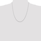 Sterling Silver Rhodium-plated 1mm Cable Chain w/4in ext.