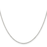 Sterling Silver Rhodium-plated 1mm Diamond-cut Long Link Cable Chain - QP-9FEE9BCF-6903