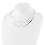 Sterling Silver Rhodium-plated 2 Strand 16in w/2in ext Necklace