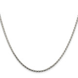 Sterling Silver Rhodium-plated 2.15mm Diamond-cut Round Spiga Chain - QS-9FBB8782-9165