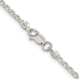 Sterling Silver Rhodium-plated 2.15mm Diamond-cut Round Spiga Chain - QS-E3868371-3227