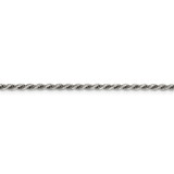 Sterling Silver Rhodium-plated 2.25mm Diamond-cut Rope Chain - QD-A9BE5D16-7222