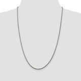 Sterling Silver Rhodium-plated 2.25mm Diamond-cut Rope Chain - QD-D5029C04-9970