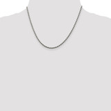 Sterling Silver Rhodium-plated 2.25mm Diamond-cut Rope Chain - QD-D5029C04-9970