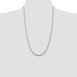 Sterling Silver Rhodium-plated 2.25mm Diamond-cut Rope Chain - QD-DAAD3CFD-5361