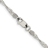 Sterling Silver Rhodium-plated 2.25mm Singapore Chain - QF-0D1E4688-2573