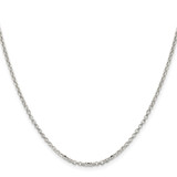 Sterling Silver Rhodium-plated 2.2mm Diamond-cut Cable Chain - QH-159DDCEB-9476