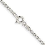 Sterling Silver Rhodium-plated 2.2mm Diamond-cut Cable Chain w/4in ext.