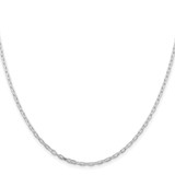 Sterling Silver Rhodium-plated 2.2mm Diamond-cut Long Link Cable Chain - QA-DE6A9EAC-4314