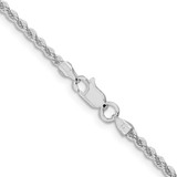 Sterling Silver Rhodium-plated 2.3mm Solid Rope Chain - QD-27D837A0-4594