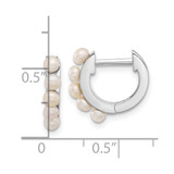 Sterling Silver Rhodium-plated 2.5-3mm White Button Freshwater Cultured Pearl Hinged Hoop Earrings