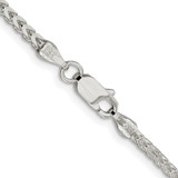 Sterling Silver Rhodium-plated 2.55mm D/C Square Franco Chain - QQ-9DC074A7-6502