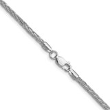 Sterling Silver Rhodium-plated 2.5mm 8 Sided D/C Double Spiga Chain - QD-3360CBF2-5901