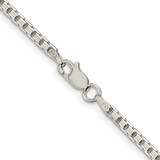 Sterling Silver Rhodium-plated 2.5mm 8 Sided Diamond-cut Box Chain - QB-2AA0D646-3050