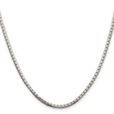 Sterling Silver Rhodium-plated 2.5mm 8 Sided Diamond-cut Box Chain - QB-EAD96C2C-6077