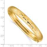 14k 5/16 Florentine Engraved 8.00mm Hinged Round Bangle Bracelet