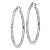 Sterling Silver Rhodium-plated 2.5mm Diamond-cut Hoop Earrings - QE-D8A79286-6771